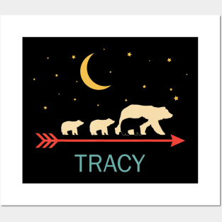 Tracy Name Gift Personalized Mama Bear With 3 Cubs Posters and Art
